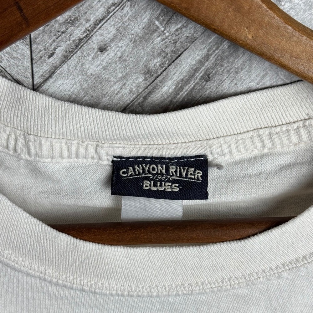 Canyon River Blues Mens USA Eagle Graphic T-Shirt Off-White Biker Patriotic XL - Picture 3 of 6